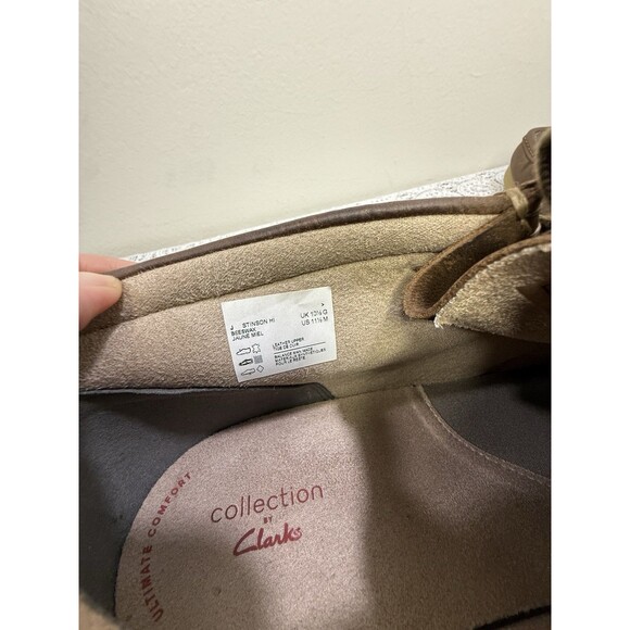Clarks Mens 11.5M J Stinson Hi Brown Beeswax Juane Miel Leather Chukka Boots main image 5